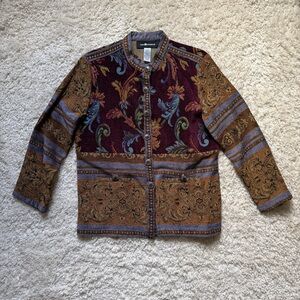 Sag Harbor Women’s Vintage Tapestry Brocade Cottagecore Jacket. GORGEOUS. Sz 10.
